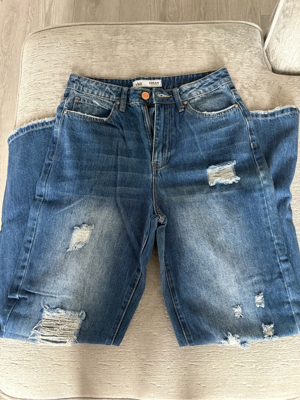 YMI Distressed Blue Boyfriend Jeans